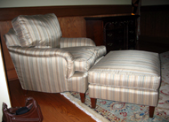 Wellington Chair and Ottoman with Down and Feather Seats