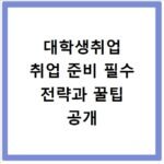 대학생취업 취업 준비 필수 전략과 꿀팁 공개