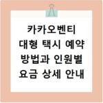 카카오벤티 대형 택시 예약 방법과 인원별 요금 상세 안내