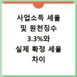 사업소득 세율 및 원천징수 3.3%와 실제 확정 세율 차이