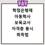 학점은행제 아동학사 보육교사 자격증 동시 취득법