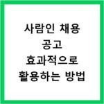 사람인 채용 공고 효과적으로 활용하는 방법