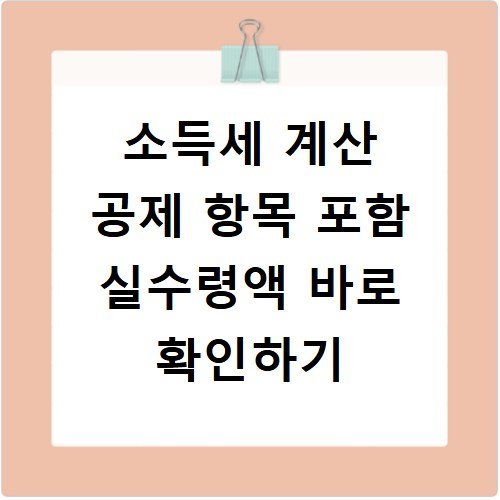 소득세 계산 공제 항목 포함 실수령액 바로 확인하기