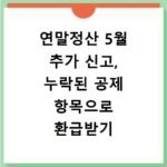 연말정산 5월 추가 신고, 누락된 공제 항목으로 환급받기