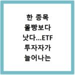 한 종목 몰빵보다 낫다…ETF 투자자가 늘어나는 이유