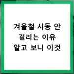 겨울철 시동 안 걸리는 이유 알고 보니 이것